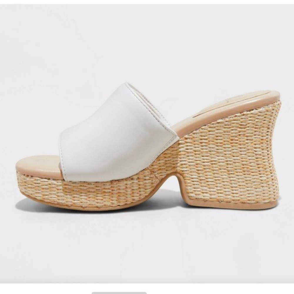 NWT Women's Charlene Raffia Wedge Heels - Wild Fable Cream - Picture 3 of 9